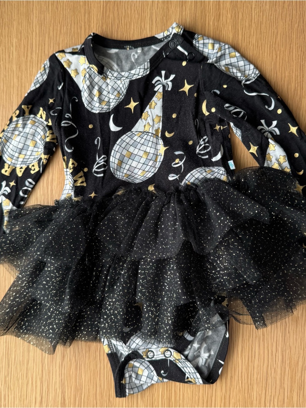 Posh Peanut Midnight Bash Tulle Bodysuit Dress Size 12-18 Months